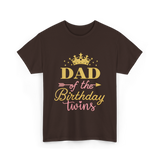 Dad of the Birthday Twins Party T-Shirt - Dark Chocolate