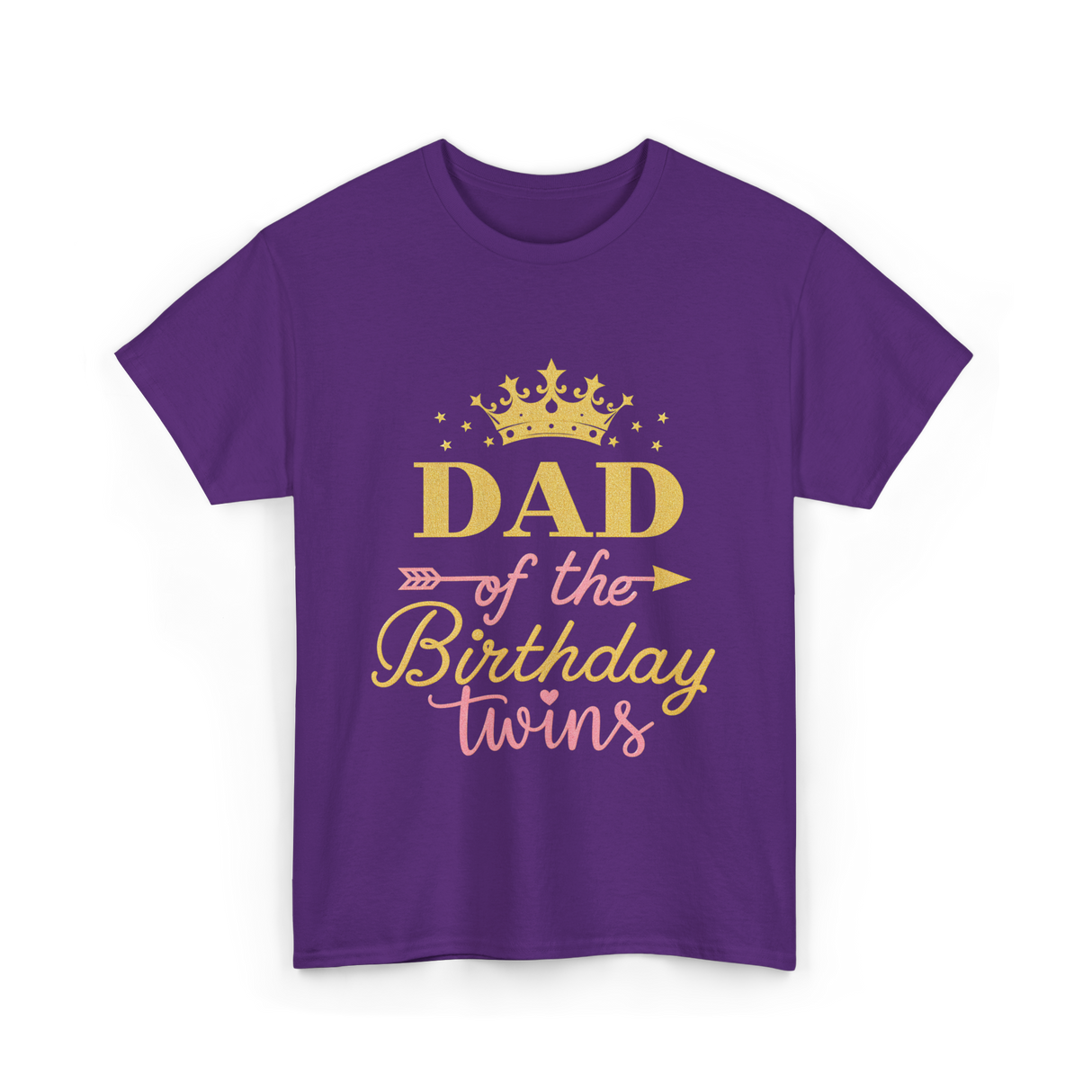 Dad of the Birthday Twins Party T-Shirt - Purple