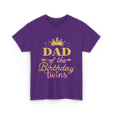 Dad of the Birthday Twins Party T-Shirt - Purple