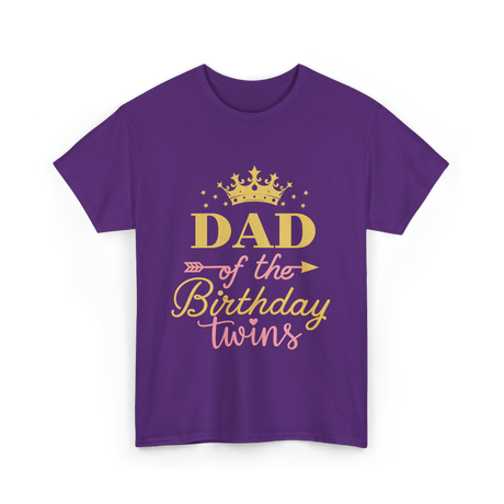 Dad of the Birthday Twins Party T-Shirt - Purple