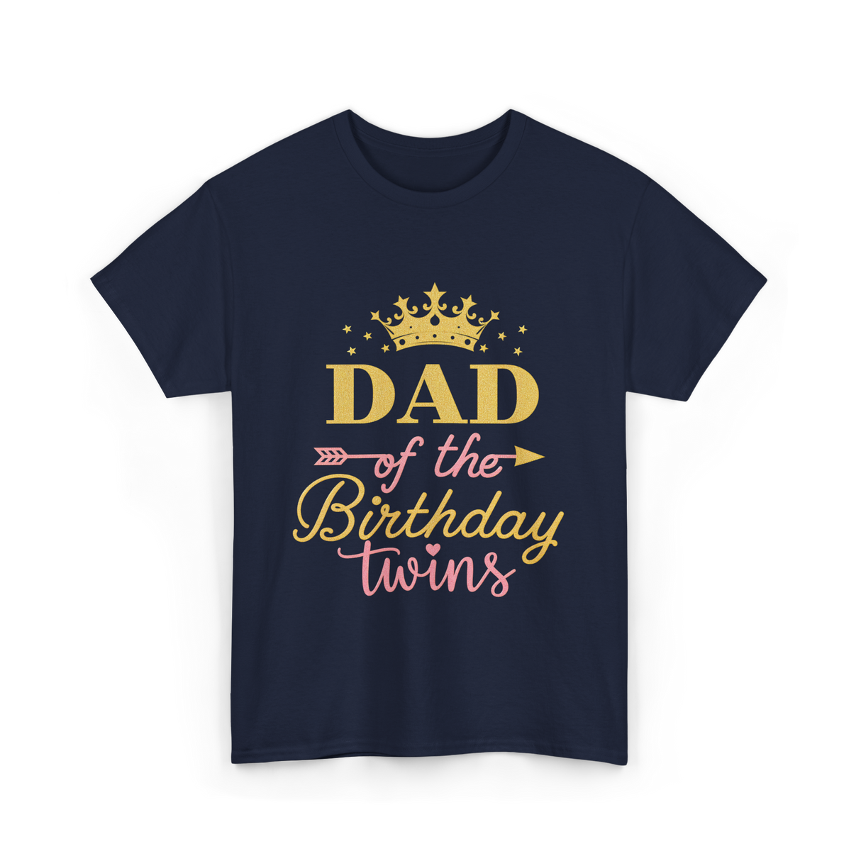 Dad of the Birthday Twins Party T-Shirt - Navy