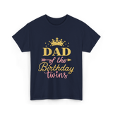 Dad of the Birthday Twins Party T-Shirt - Navy