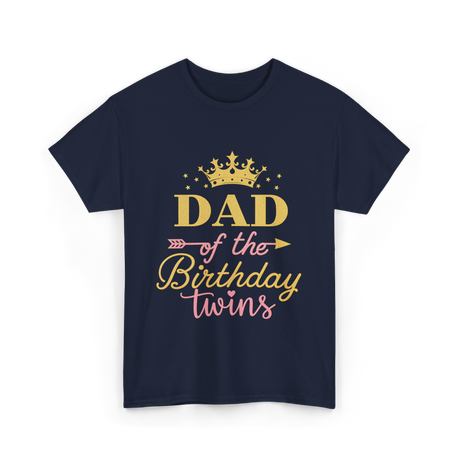 Dad of the Birthday Twins Party T-Shirt - Navy