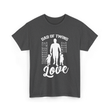 Dad Of Twins Double Love Twins T-Shirt - Dark Heather