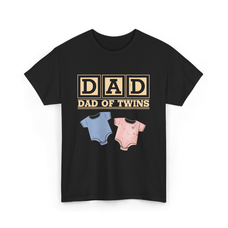 Dad Of Twins Family Dad T-Shirt - Black