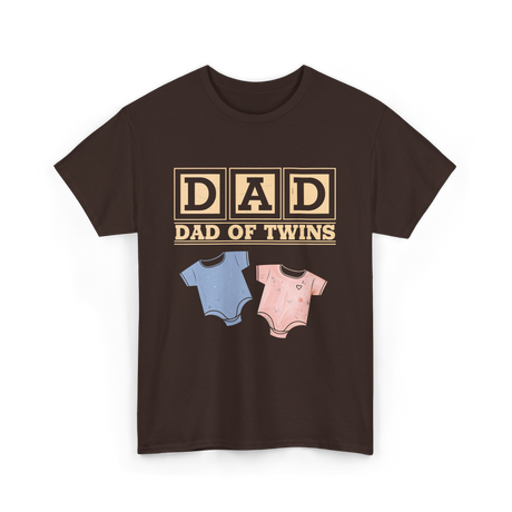 Dad Of Twins Family Dad T-Shirt - Dark Chocolate