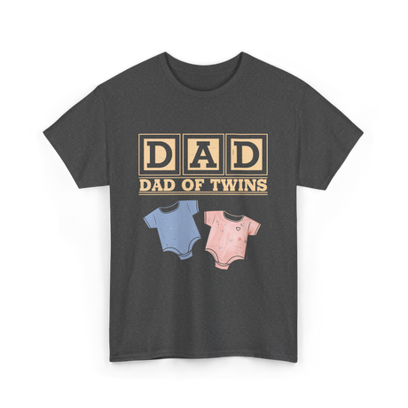 Dad Of Twins Family Dad T-Shirt - Dark Heather