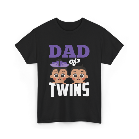 Dad of Twins Family Twins T-Shirt - Black