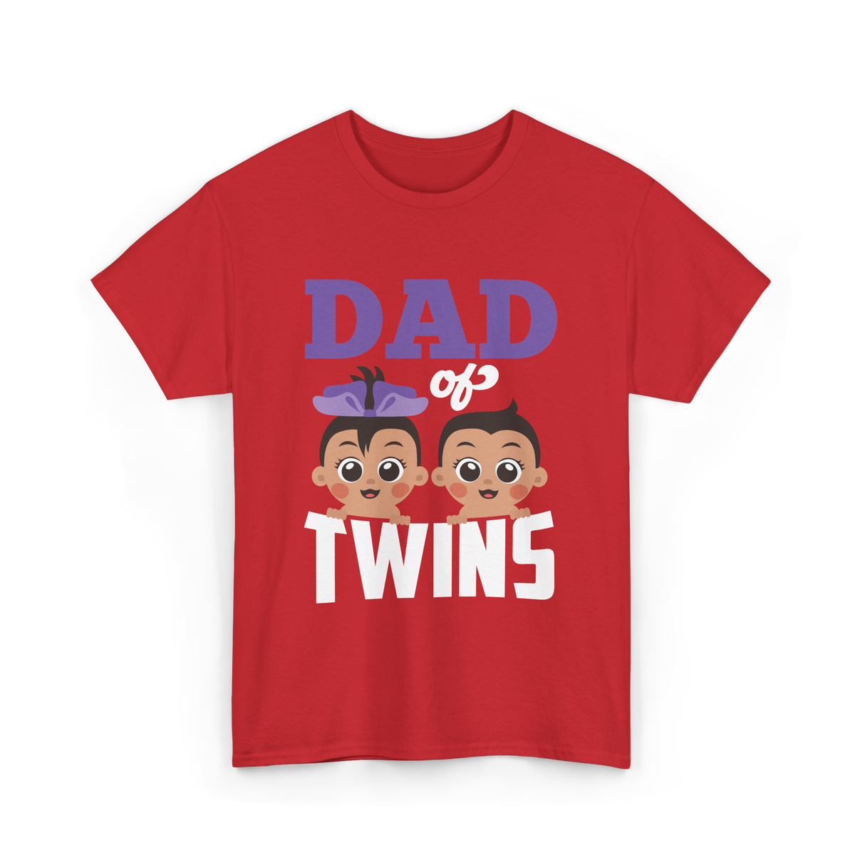 Dad of Twins Family Twins T-Shirt - Red