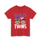 Dad of Twins Family Twins T-Shirt - Red