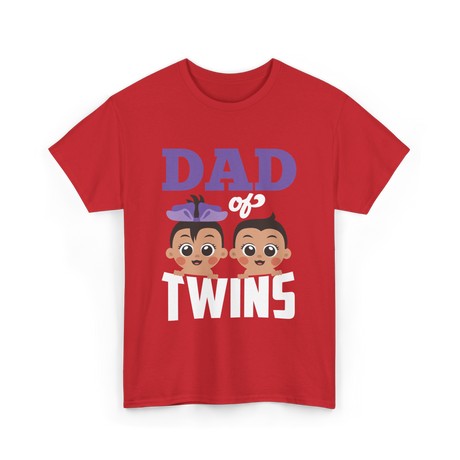 Dad of Twins Family Twins T-Shirt - Red