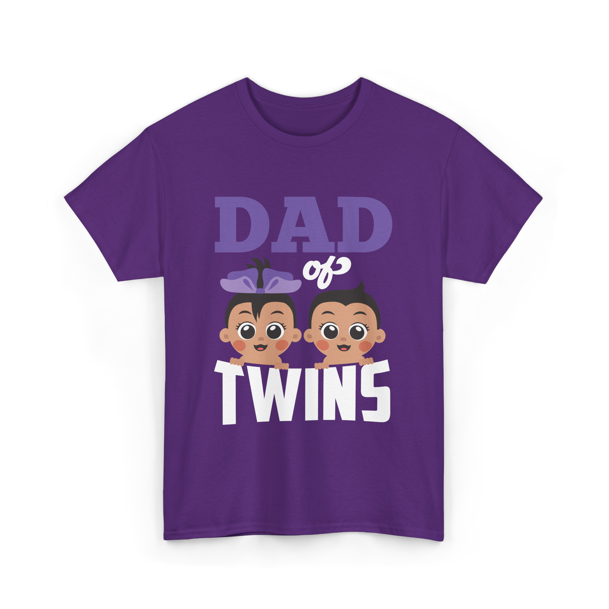 Dad of Twins Family Twins T-Shirt - Purple