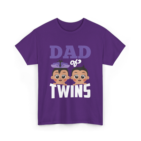 Dad of Twins Family Twins T-Shirt - Purple