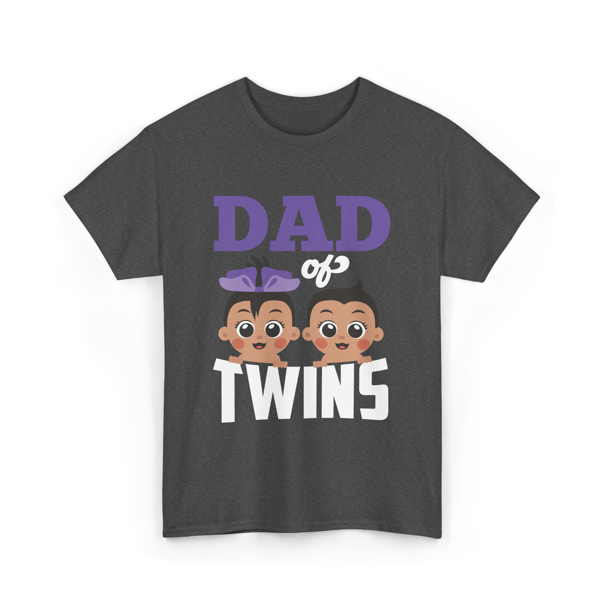 Dad of Twins Family Twins T-Shirt - Dark Heather