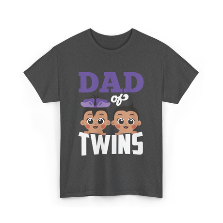 Dad of Twins Family Twins T-Shirt - Dark Heather