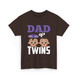 Dad of Twins Family Twins T-Shirt - Dark Chocolate