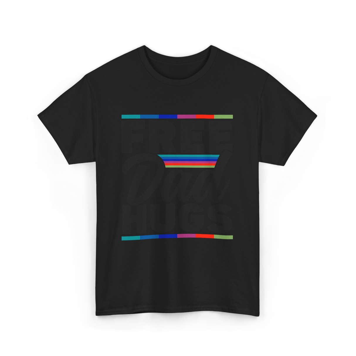 Dad Rainbow Pride Lgbtq T-Shirt - Black