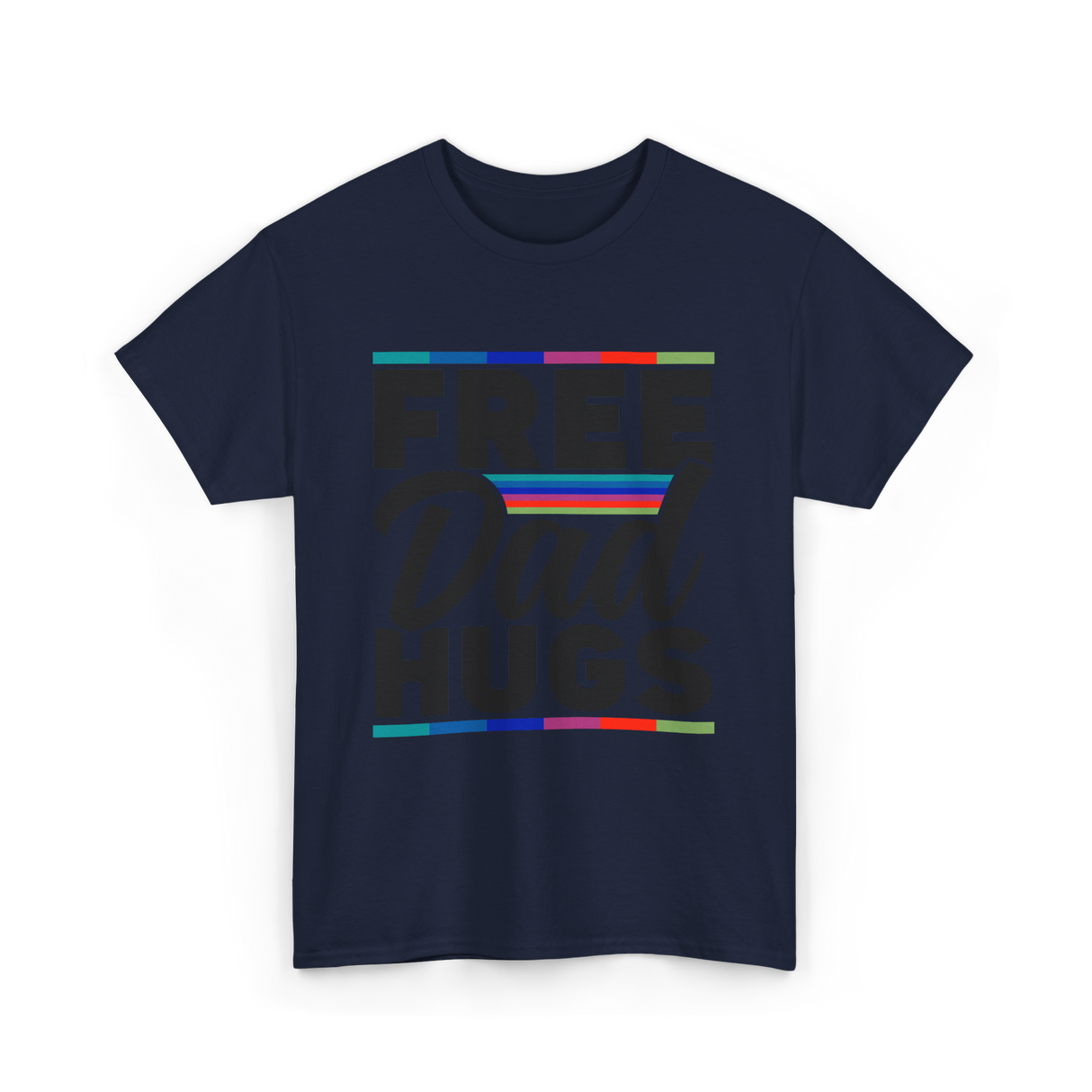 Dad Rainbow Pride Lgbtq T-Shirt - Navy