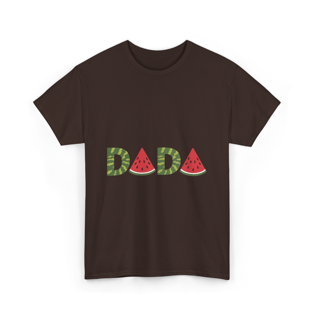 Dada Watermelon Fruit Dad T-Shirt - Dark Chocolate