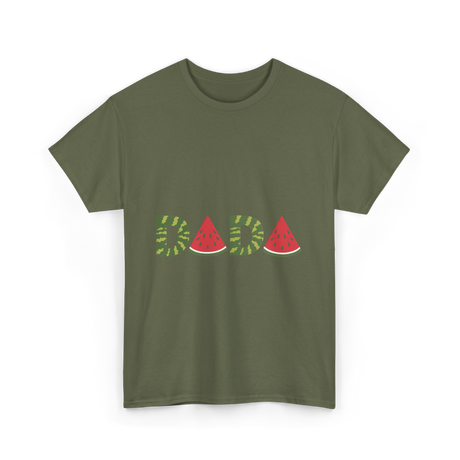 Dada Watermelon Fruit Dad T-Shirt - Military Green