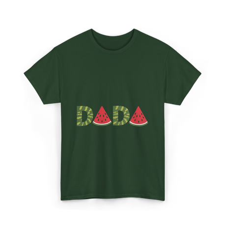 Dada Watermelon Fruit Dad T-Shirt - Forest Green