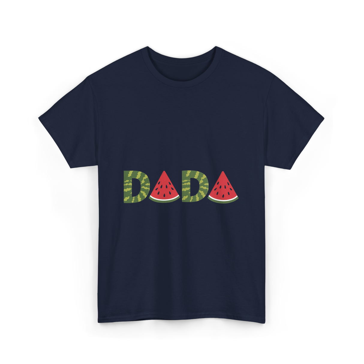 Dada Watermelon Fruit Dad T-Shirt - Navy