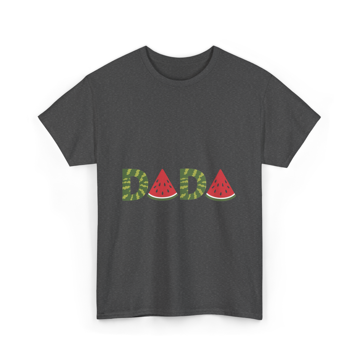 Dada Watermelon Fruit Dad T-Shirt - Dark Heather