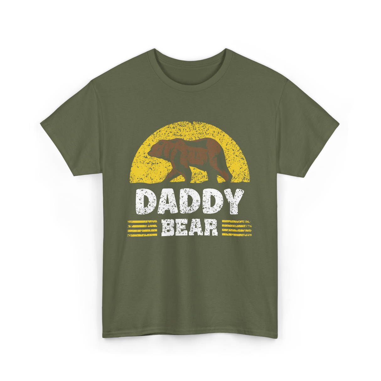 Daddy Bear Animal Bear Dad T-Shirt - Military Green