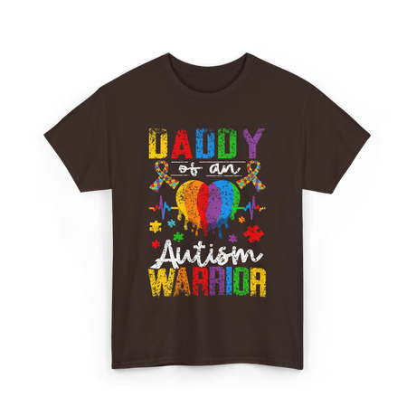 Daddy Of An Autism Warrior Support T-Shirt - Dark Chocolate