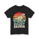 Daddy Saurus Dinosaur Dad T-Shirt - Black