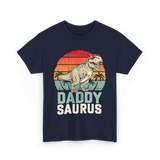 Daddy Saurus Dinosaur Dad T-Shirt - Navy