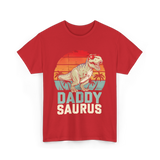 Daddy Saurus Dinosaur Dad T-Shirt - Red