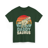 Daddy Saurus Dinosaur Dad T-Shirt - Forest Green