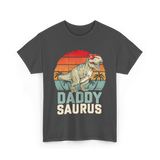 Daddy Saurus Dinosaur Dad T-Shirt - Dark Heather