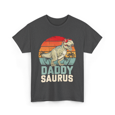 Daddy Saurus Dinosaur Dad T-Shirt - Dark Heather