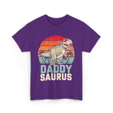 Daddy Saurus Dinosaur Dad T-Shirt - Purple