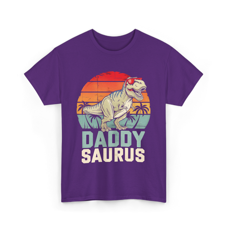 Daddy Saurus Dinosaur Dad T-Shirt - Purple