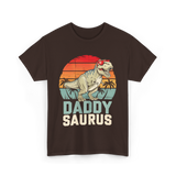 Daddy Saurus Dinosaur Dad T-Shirt - Dark Chocolate