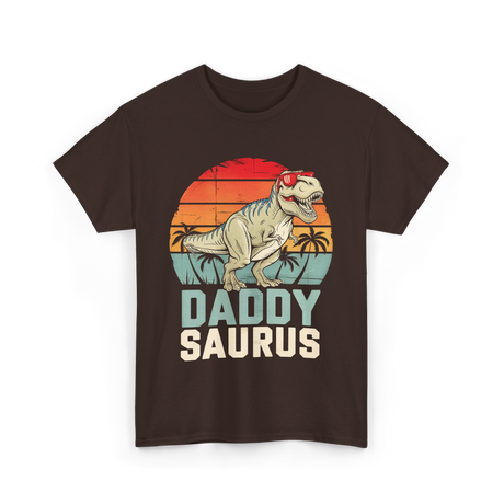 Daddy Saurus Dinosaur Dad T-Shirt - Dark Chocolate