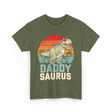 Daddy Saurus Dinosaur Dad T-Shirt - Military Green