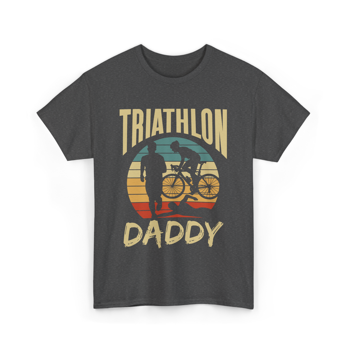 Daddy Triathlete Sport Lover T-Shirt - Dark Heather