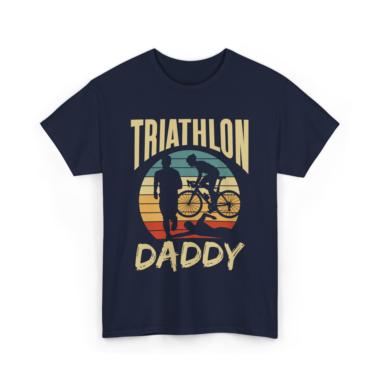 Daddy Triathlete Sport Lover T-Shirt - Navy