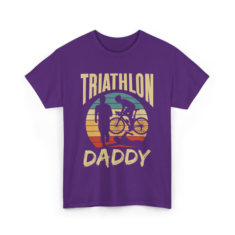 Daddy Triathlete Sport Lover T-Shirt - Purple