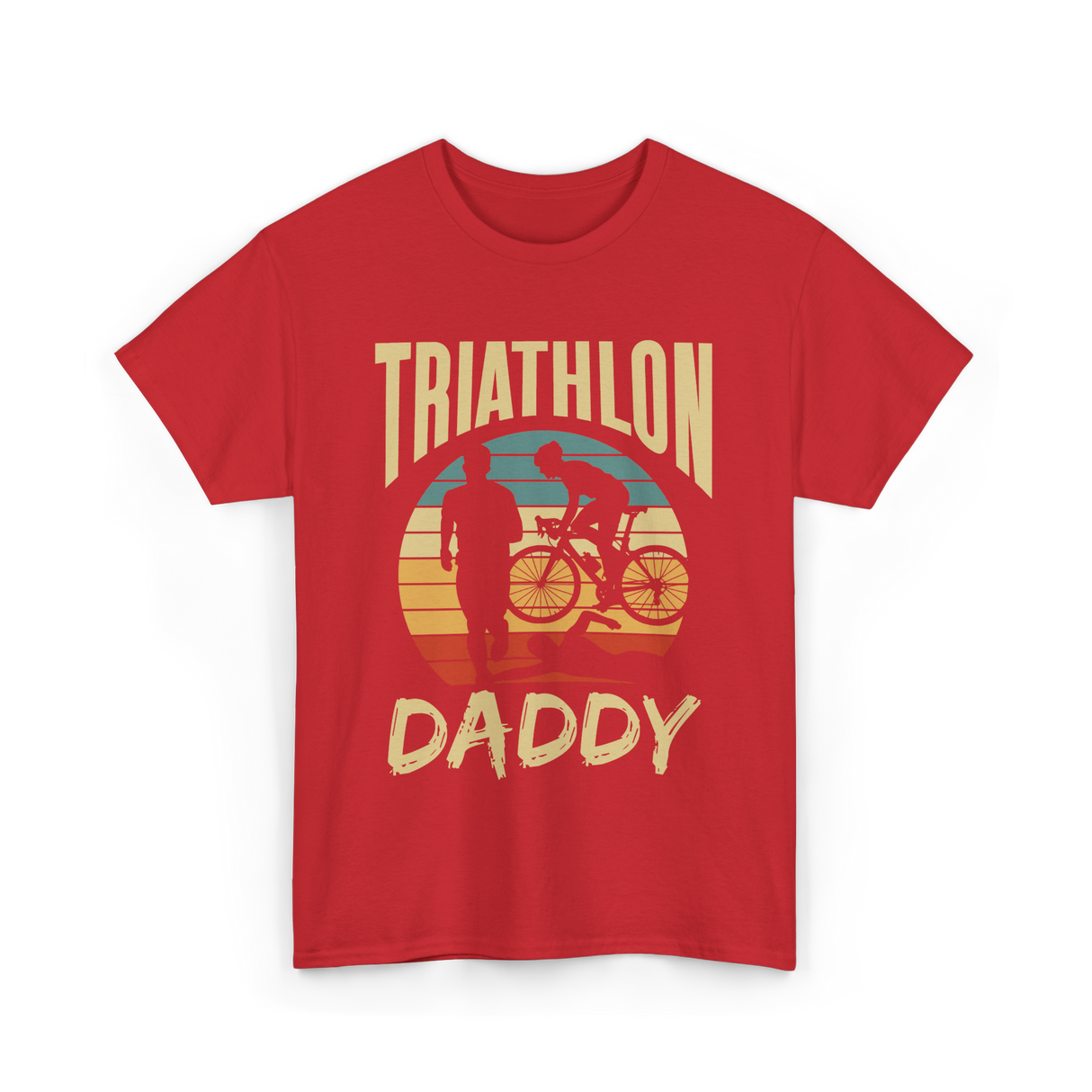 Daddy Triathlete Sport Lover T-Shirt - Red