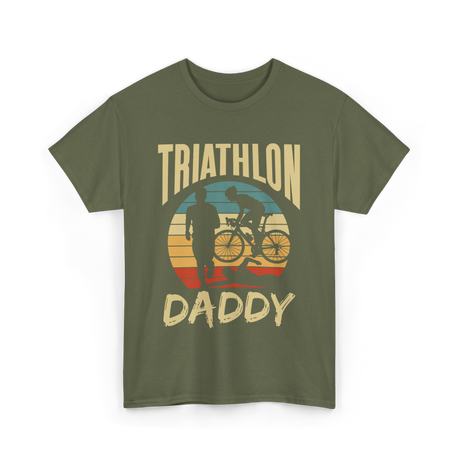 Daddy Triathlete Sport Lover T-Shirt - Military Green