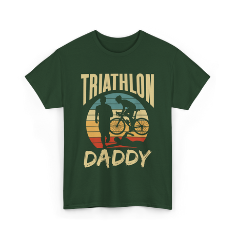 Daddy Triathlete Sport Lover T-Shirt - Forest Green