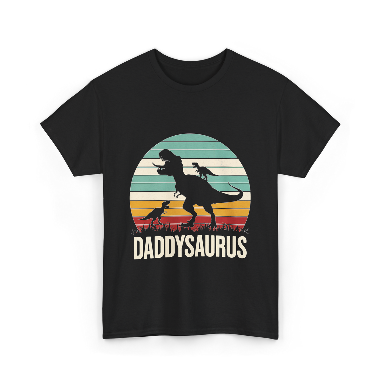 Daddysaurus Dad Dinosaur T-Shirt - Black