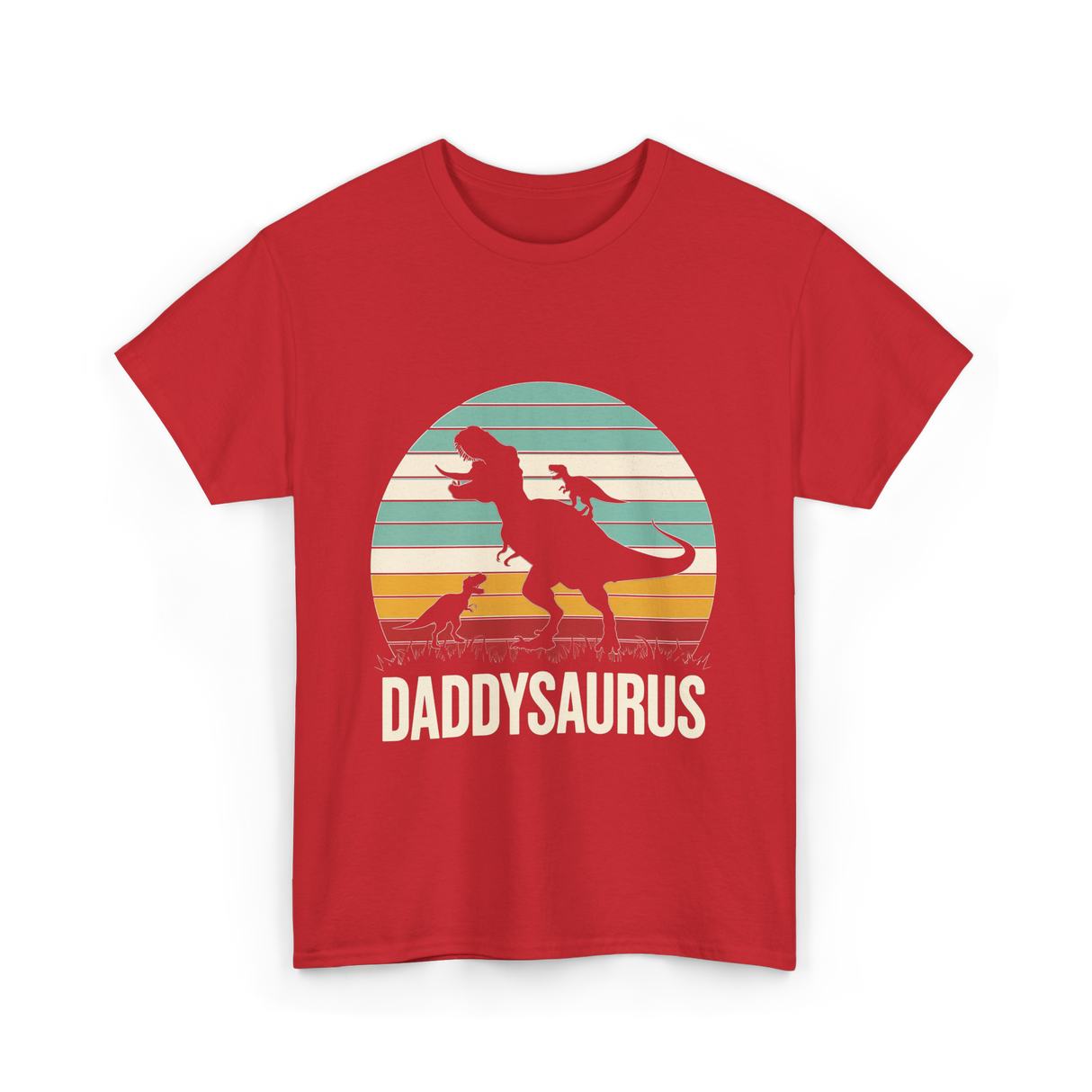 Daddysaurus Dad Dinosaur T-Shirt - Red