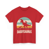 Daddysaurus Dad Dinosaur T-Shirt - Red