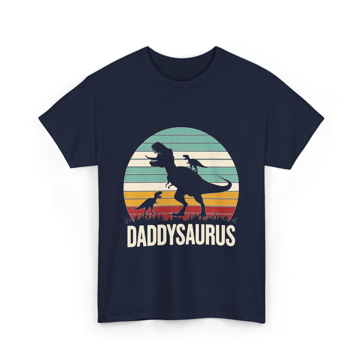 Daddysaurus Dad Dinosaur T-Shirt - Navy